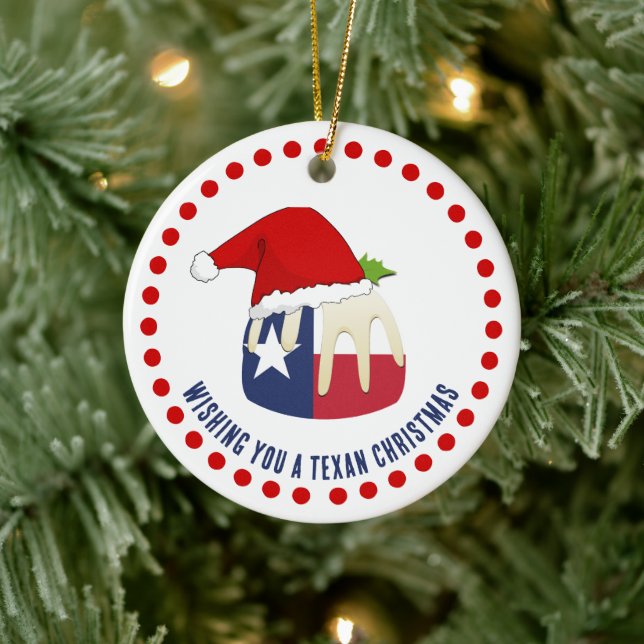Adorno De Cerámica Navidades de TEXAN personalizados pudding (Árbol)