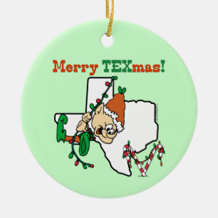 Adorno De Cerámica Navidades de Texas