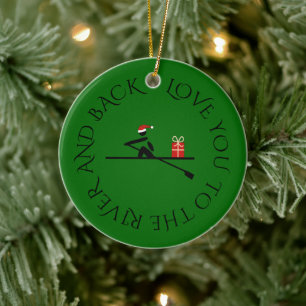 Adorno De Cerámica navidades de texto de foto personalizado rower ver