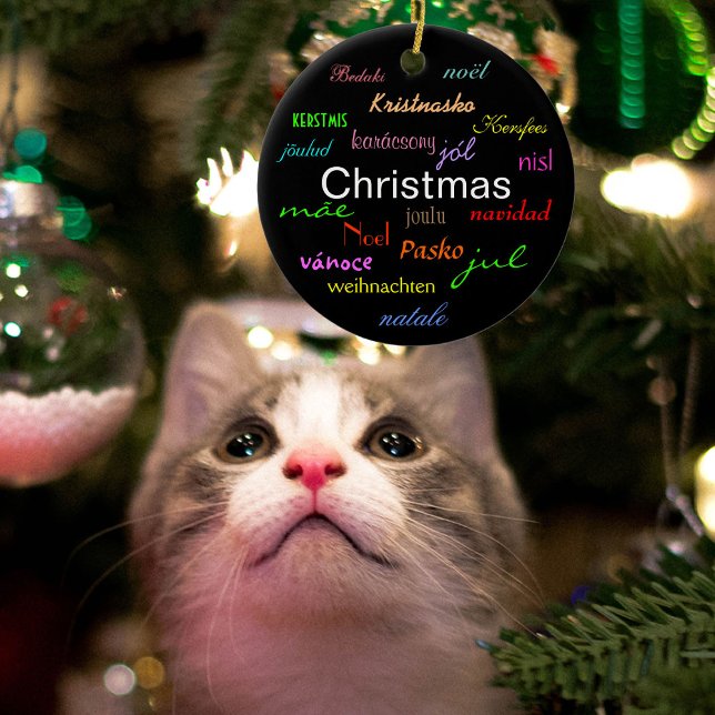 Adorno De Cerámica Navidades de todo el mundo en círculo negro (Subido por el creador)