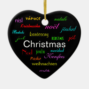 Adorno De Cerámica Navidades de todo el mundo en negro III