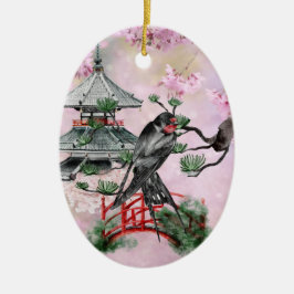 Adorno De Cerámica Navidades de tragos, templos y flores de Japón