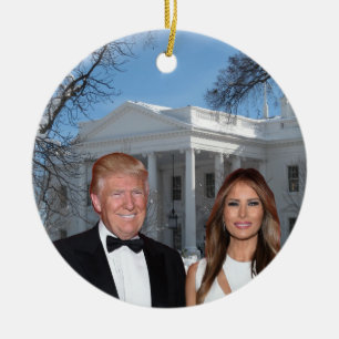 Adorno De Cerámica Navidades de Trump: Donald y Melania