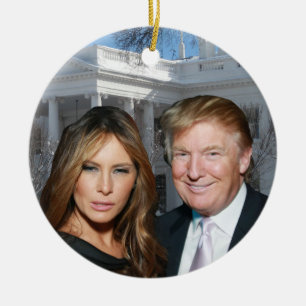 Adorno De Cerámica Navidades de Trump: Donald y Melania