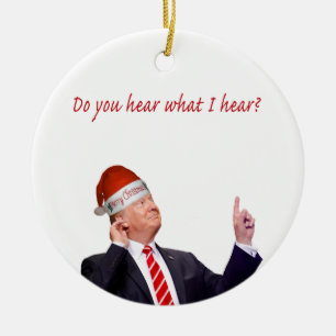 Adorno De Cerámica Navidades de Trump: ¿Escuchas lo que oigo?