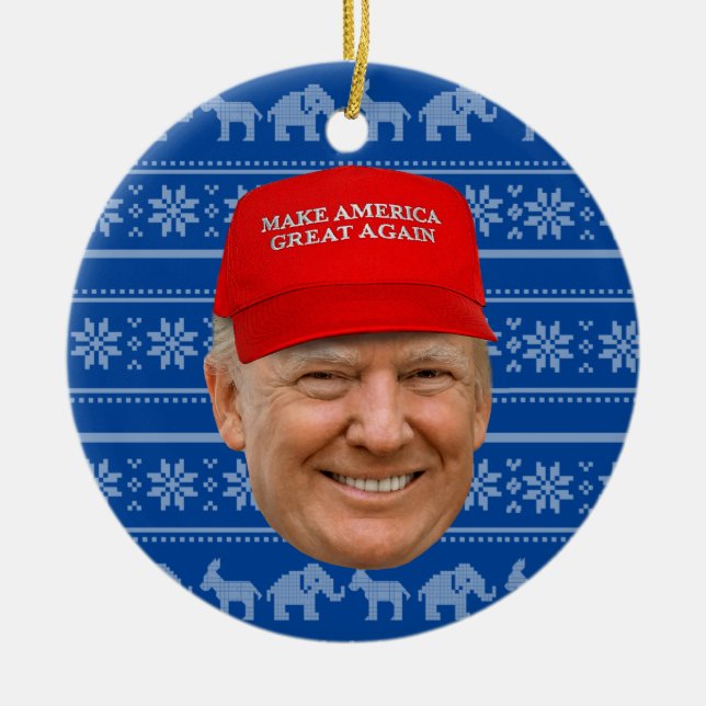 Adorno De Cerámica NAVIDADES de TRUMP MAGA (Frente)