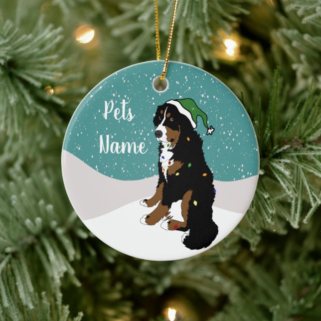 Adorno De Cerámica Navidades de vacaciones Bernese Mountain Dog Ceram (Árbol)