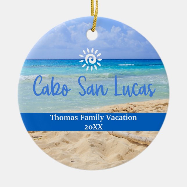 Adorno De Cerámica Navidades de vacaciones de la familia personalizad (Frente)