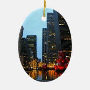 Adorno De Cerámica Navidades de vacaciones en Nueva York