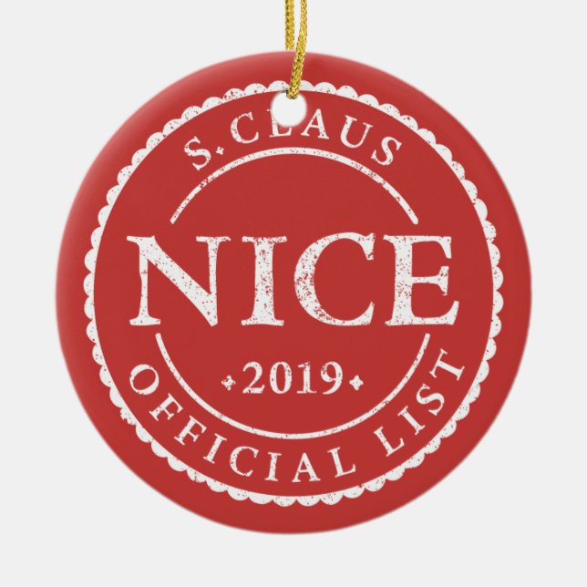 Adorno De Cerámica Navidades de vacaciones oficiales de Santa Niza (Frente)