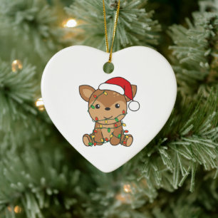 Adorno De Cerámica Navidades de venado Animales de invierno ciervos