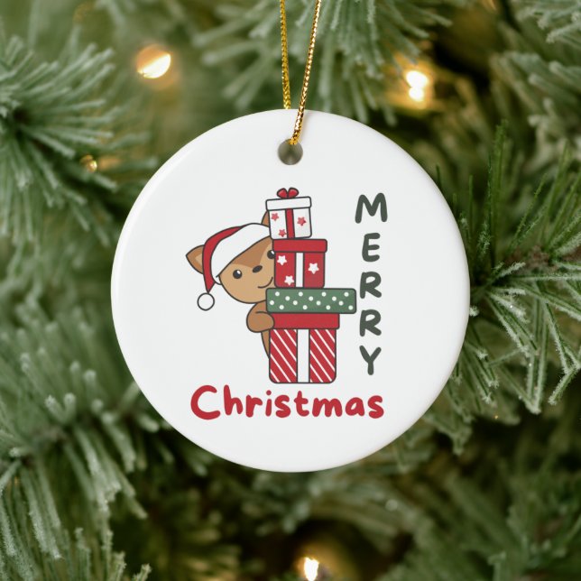 Adorno De Cerámica Navidades de venados regalan animales de invierno  (Árbol)