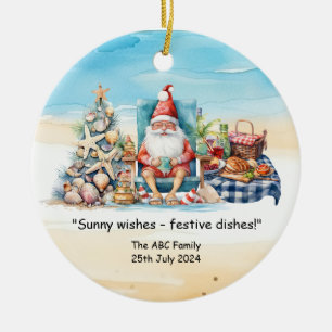 Adorno De Cerámica Navidades De Verano De Santa Claus En Julio