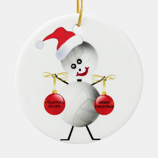 Adorno De Cerámica Navidades de voleibol (Frente)