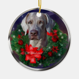 Adorno De Cerámica Navidades de Weimaraner