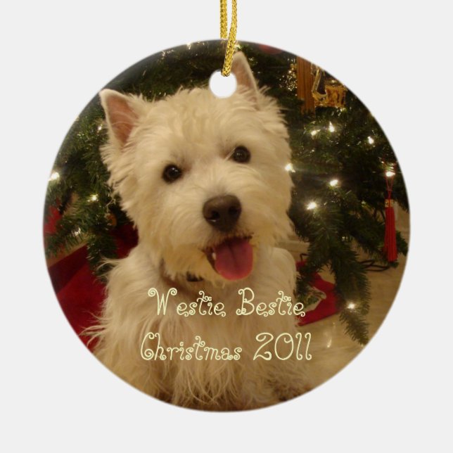 Adorno De Cerámica Navidades de Westie Bestie por Rwatkins (Frente)