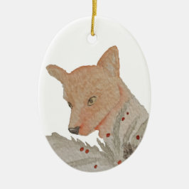 Adorno De Cerámica Navidades de Woodland artísticos Fox