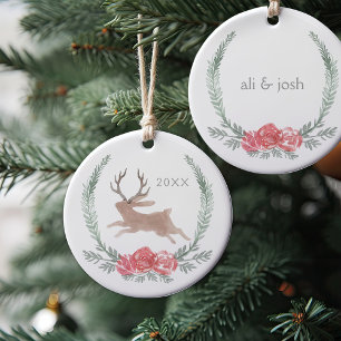 Adorno De Cerámica Navidades de Woodland Jackalope Keepsake
