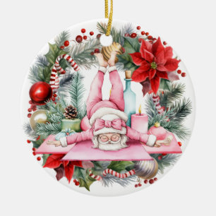 Adorno De Cerámica Navidades de yoga Santa Claus