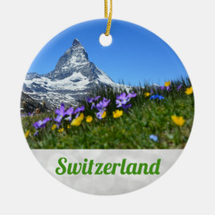 Adorno De Cerámica Navidades de Zermatt Matterhorn Suiza
