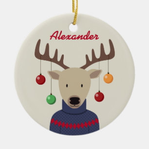 Adorno De Cerámica Navidades Deer