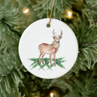 Adorno De Cerámica Navidades Deer Ornament