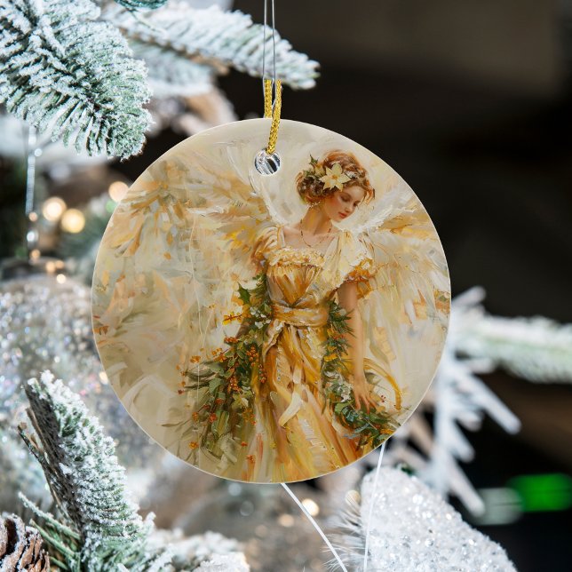 Adorno De Cerámica Navidades del Ángel de Oro (Subido por el creador)