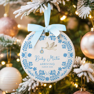 Adorno De Cerámica Navidades del anuncio de nacimiento de niño bebé d