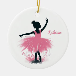 Adorno De Cerámica Navidades del Ballet Ballerina Silhouette