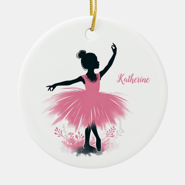 Adorno De Cerámica Navidades del Ballet Ballerina Silhouette (Frente)