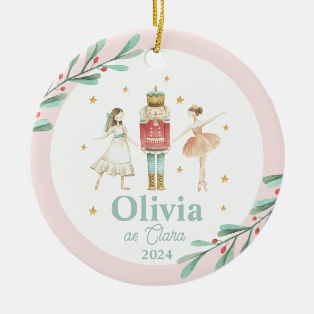 Adorno De Cerámica Navidades del Ballet de Invierno Nutcracker (Frente)