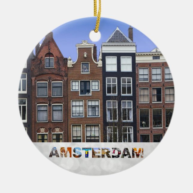 Adorno De Cerámica Navidades del Canal de Amsterdam Países Bajos (Frente)
