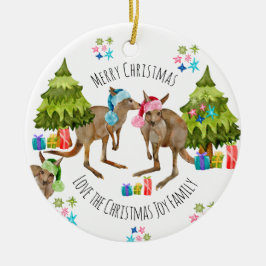 Adorno De Cerámica Navidades del canguro australiano personalizado Cu