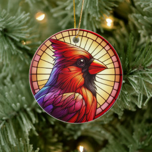Adorno De Cerámica Navidades del Cardenal Rojo