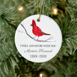 Adorno De Cerámica Navidades del cardenal rojo homenajean a pájaro