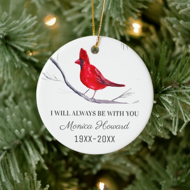 Adorno De Cerámica Navidades del cardenal rojo homenajean a pájaro (Árbol)