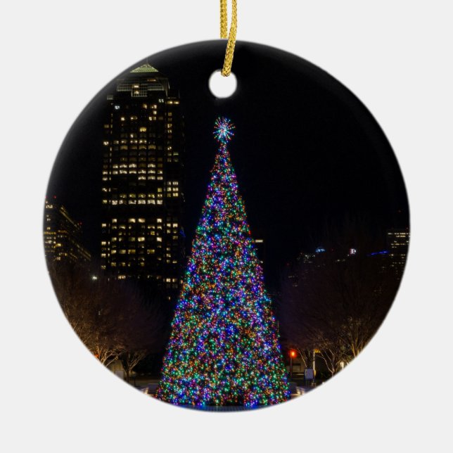 Adorno De Cerámica Navidades Del Centro De Dallas (Frente)