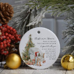 Adorno De Cerámica Navidades del Cielo | Memorial fotográfico<br><div class="desc">Este adorno conmemorativo es la manera perfecta de expresar la memoria de un ser querido que nunca debe ser olvidado. Con tu foto favorita, una cita hermosa, y el nombre y fechas de tu ser querido por un lado. Los Navidades de acuarela presiden ilustraciones y poemas en el otro. Honra...</div>