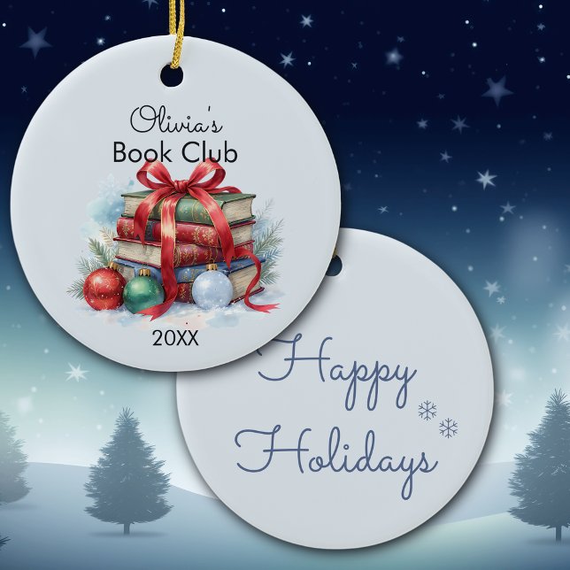 Adorno De Cerámica Navidades del club de libros personalizados (Subido por el creador)