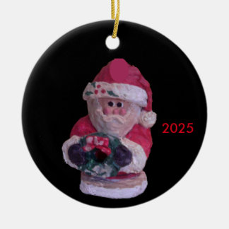 Adorno De Cerámica Navidades DEL COLLECTOR WREATH SANTA 2018