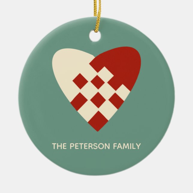 Adorno De Cerámica Navidades del corazón daneses (Frente)