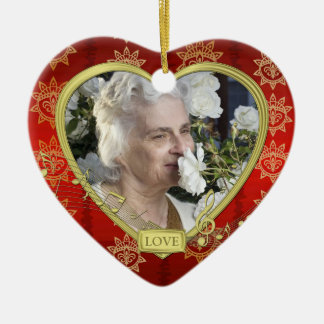Adorno De Cerámica Navidades del Corazón de la Música Red Gold Memori