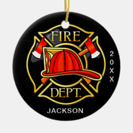 Adorno De Cerámica Navidades del Departamento de Bomberos