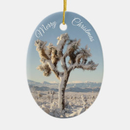 Adorno De Cerámica Navidades del desierto de Snowy California