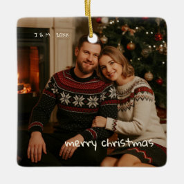 Adorno De Cerámica Navidades del Doodle Rojo casados