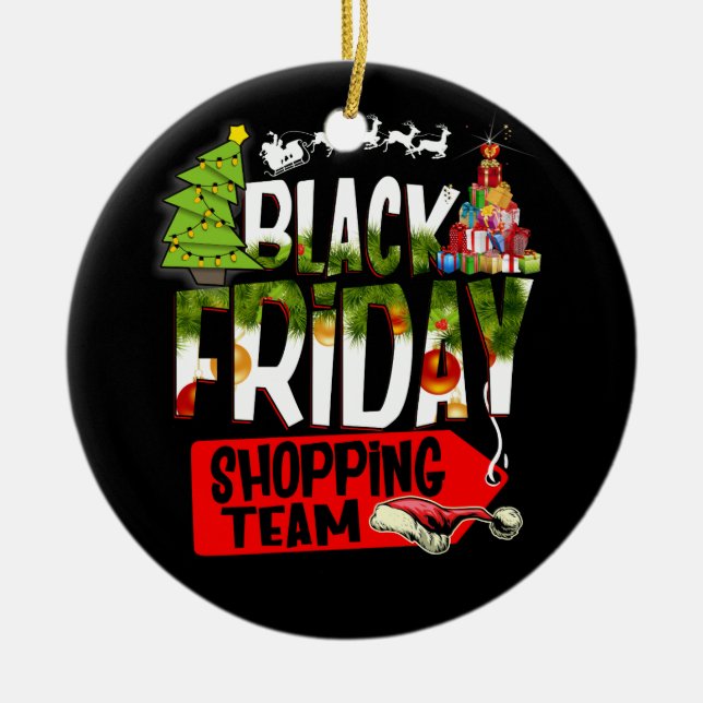 Adorno De Cerámica Navidades del equipo de compras Black Friday (Frente)