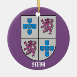 Adorno De Cerámica Navidades del escudo de armas de la familia Silva