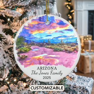 Adorno De Cerámica Navidades del estado de Arizona personalizados