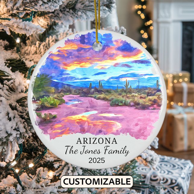 Adorno De Cerámica Navidades del estado de Arizona personalizados (Subido por el creador)