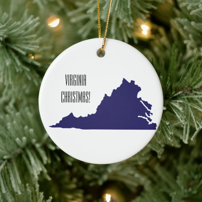 Adorno De Cerámica Navidades del Estado de Virginia (Árbol)